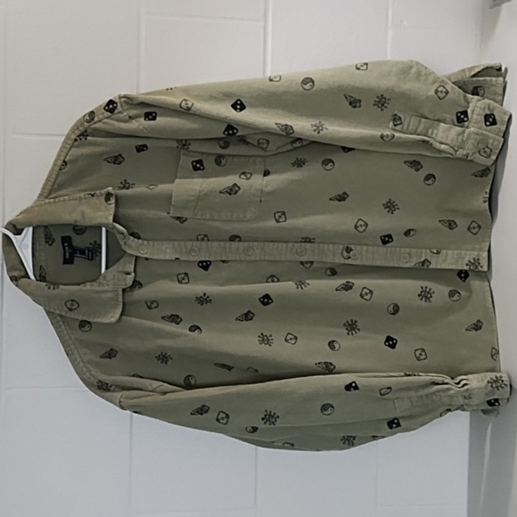 Lucky Green Craps High Roller Corduroy Button-Down Dice Shirt 100 % Cotton Large - Picture 11 of 11